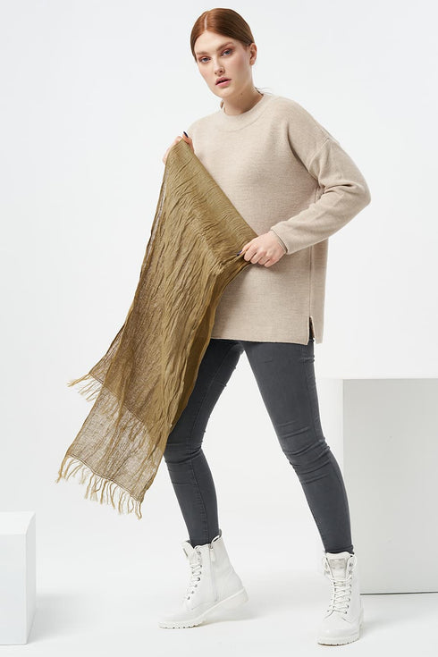 Image 13 of Washed linen scarf natural linen scarf is soft and lightweight from Baltic Linen